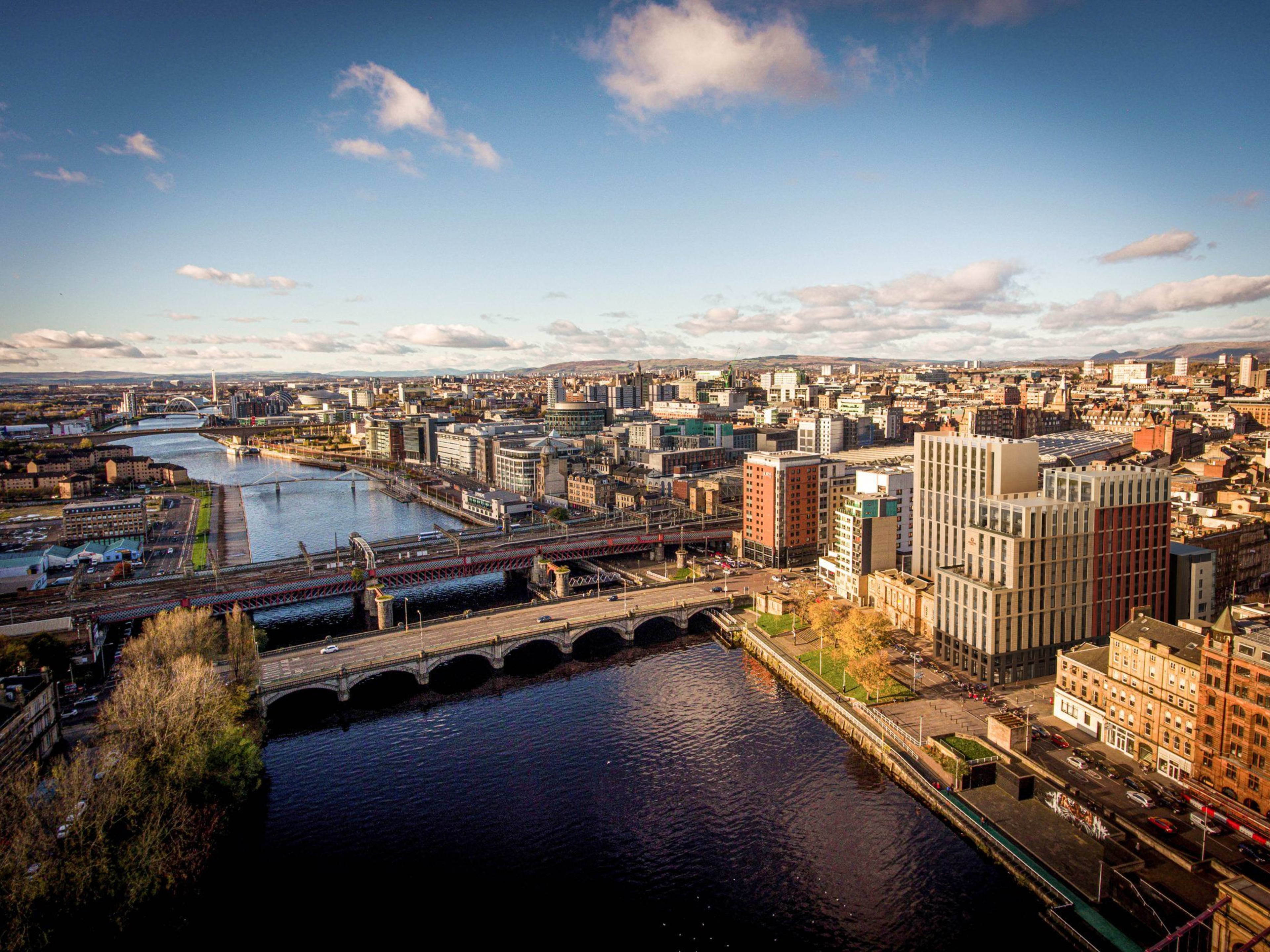 Glasgow skyline beside the River Clyde